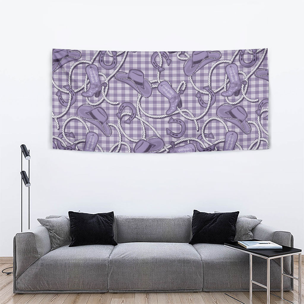 Purple Hawaii Palaka Cowboy Tapestry Hawaiian Paniolo Festival Spirit LT19 - Polynesian Pride
