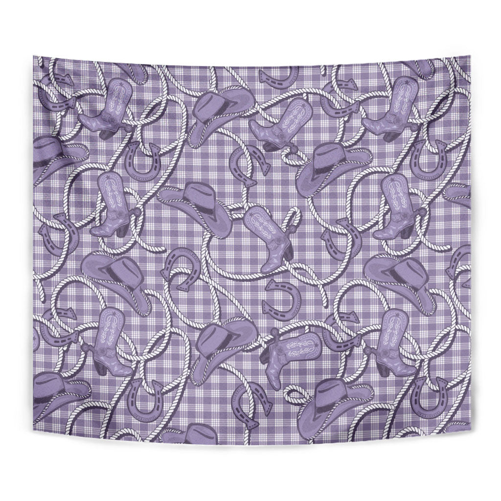 Purple Hawaii Palaka Cowboy Tapestry Hawaiian Paniolo Festival Spirit LT19 - Polynesian Pride