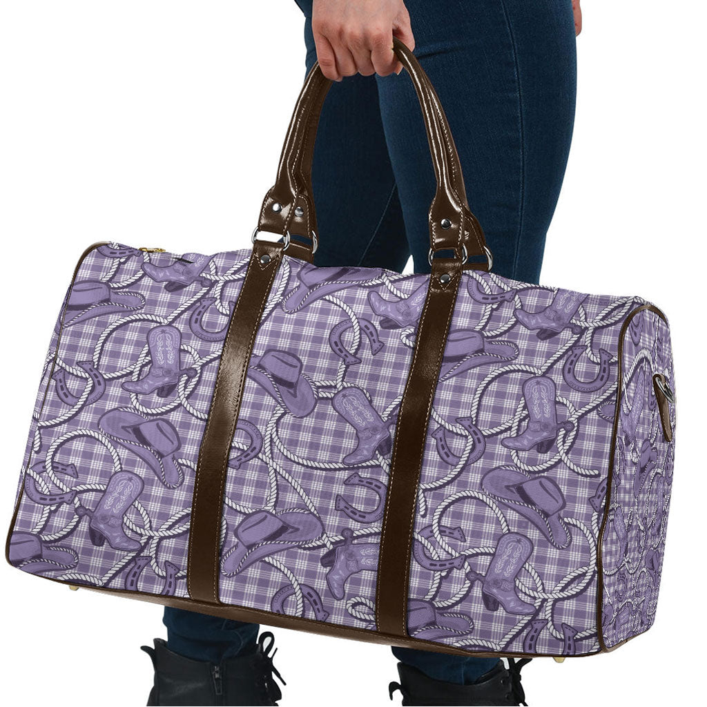 Purple Hawaii Palaka Cowboy Travel Bag Hawaiian Paniolo Festival Spirit LT19 - Polynesian Pride