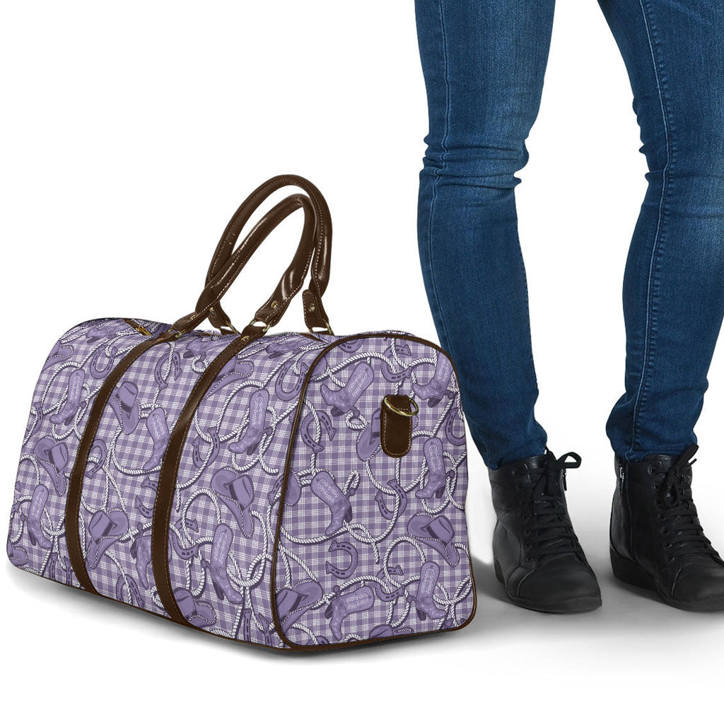 Purple Hawaii Palaka Cowboy Travel Bag Hawaiian Paniolo Festival Spirit LT19 - Polynesian Pride