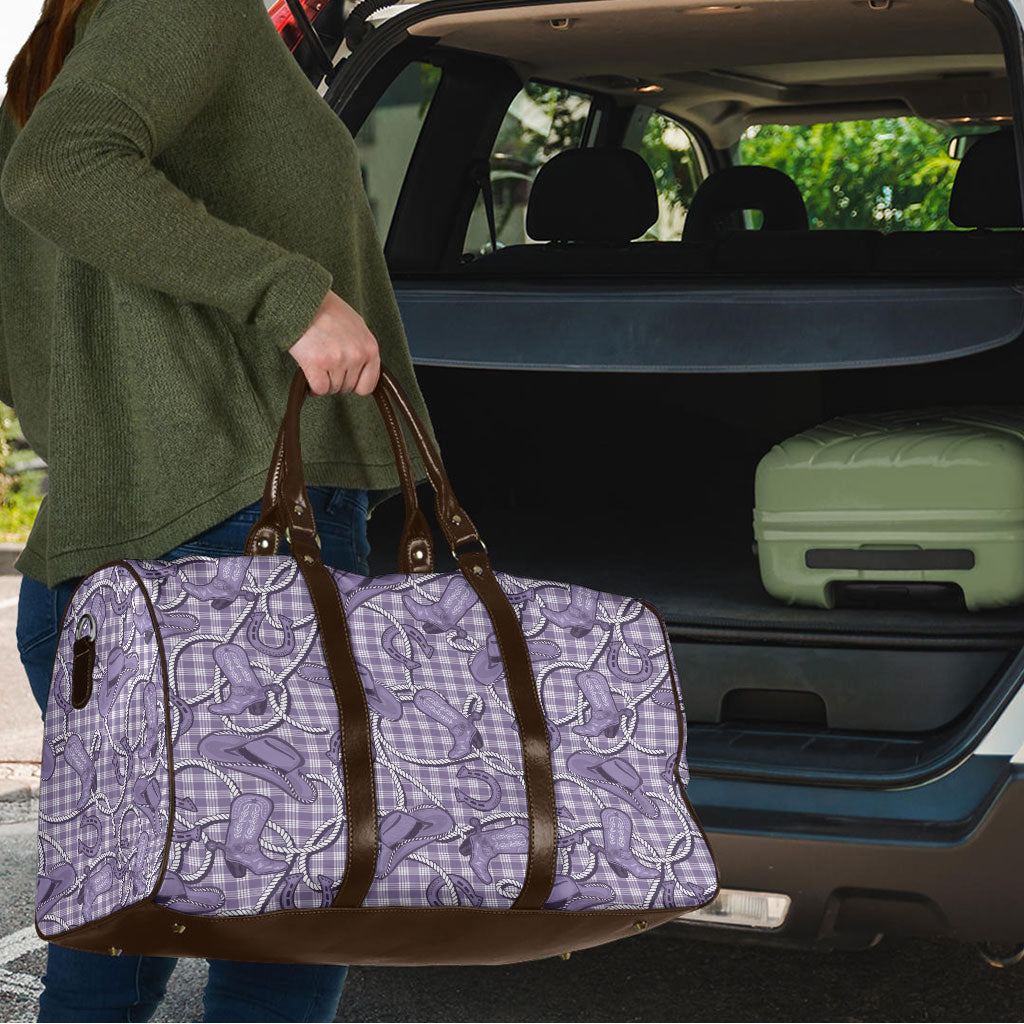 Purple Hawaii Palaka Cowboy Travel Bag Hawaiian Paniolo Festival Spirit LT19 - Polynesian Pride