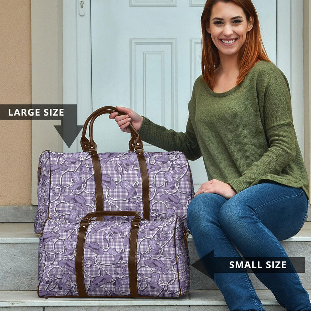 Purple Hawaii Palaka Cowboy Travel Bag Hawaiian Paniolo Festival Spirit LT19 - Polynesian Pride