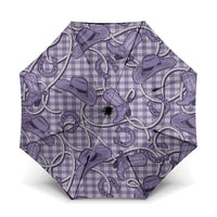 Purple Hawaii Palaka Cowboy Umbrella Hawaiian Paniolo Festival Spirit LT19 One Size Folded 11.42 inch Opened Diameter 37.4 inch Purple - Polynesian Pride