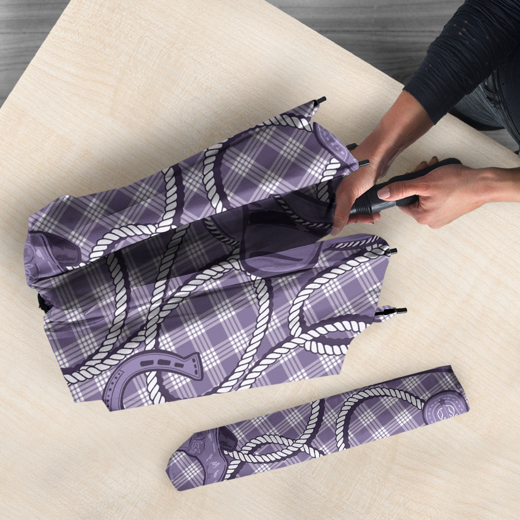 Purple Hawaii Palaka Cowboy Umbrella Hawaiian Paniolo Festival Spirit LT19 - Polynesian Pride