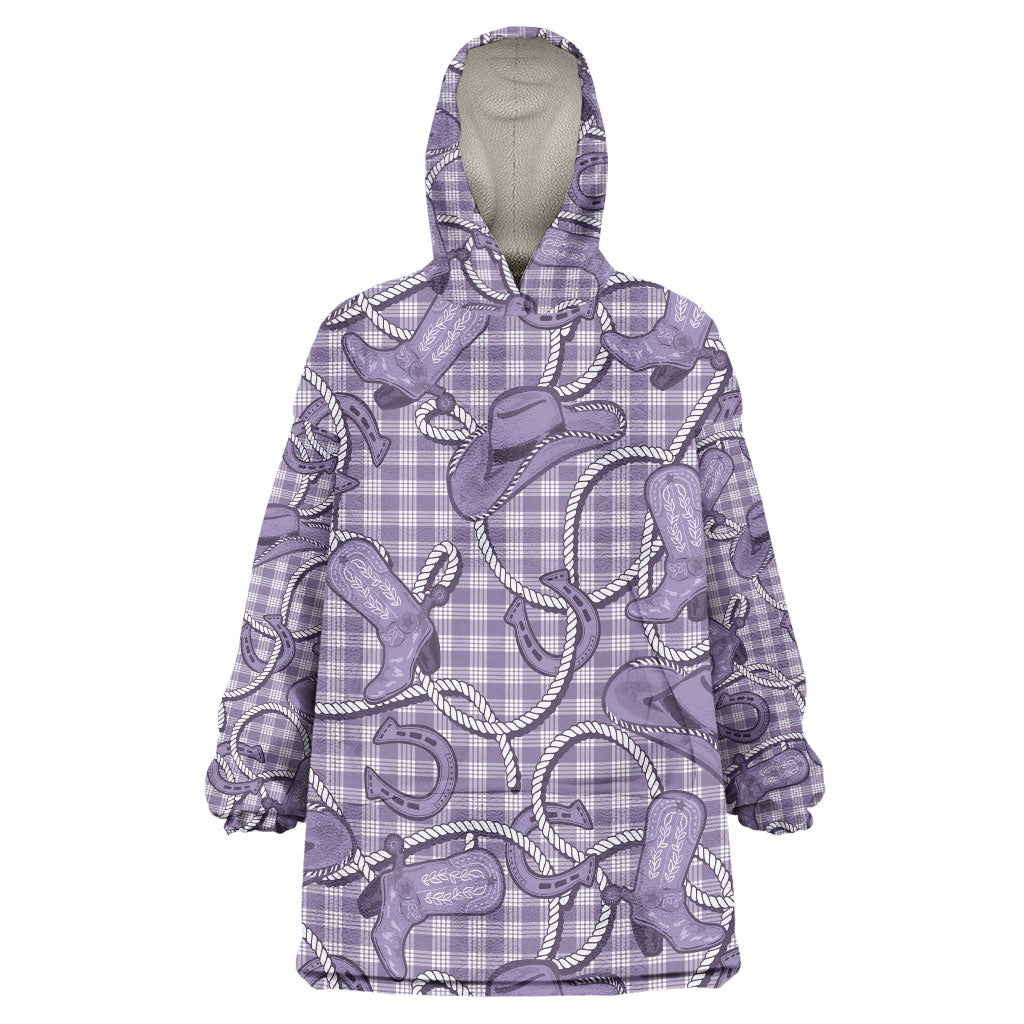 Purple Hawaii Palaka Cowboy Wearable Blanket Hoodie Hawaiian Paniolo Festival Spirit LT19 One Size Purple - Polynesian Pride