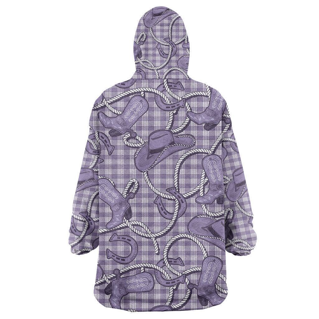 Purple Hawaii Palaka Cowboy Wearable Blanket Hoodie Hawaiian Paniolo Festival Spirit LT19 - Polynesian Pride