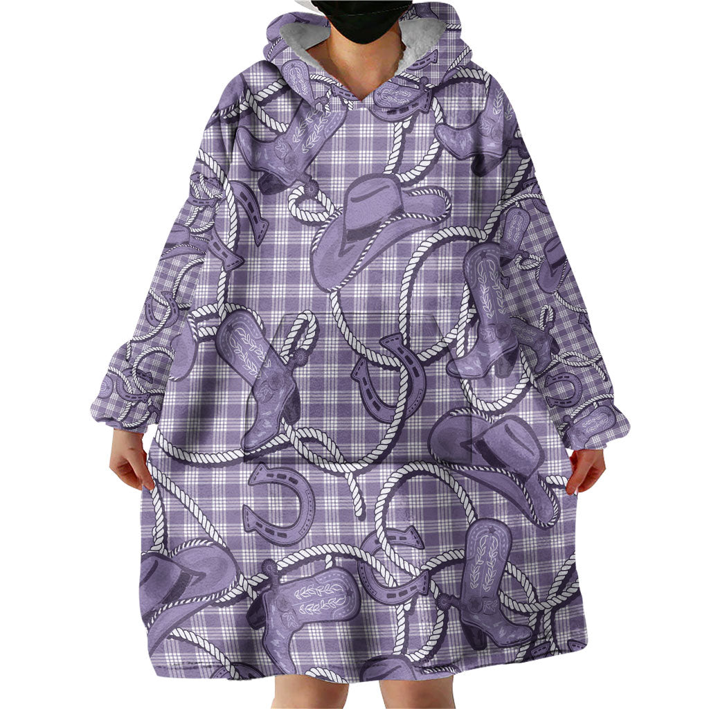 Purple Hawaii Palaka Cowboy Wearable Blanket Hoodie Hawaiian Paniolo Festival Spirit LT19 - Polynesian Pride