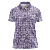 Purple Hawaii Palaka Cowboy Women Polo Shirt Hawaiian Paniolo Festival Spirit LT19 Female Purple - Polynesian Pride