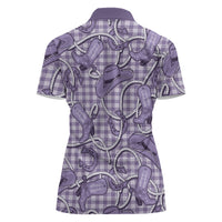 Purple Hawaii Palaka Cowboy Women Polo Shirt Hawaiian Paniolo Festival Spirit LT19 - Polynesian Pride