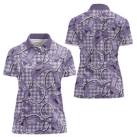 Purple Hawaii Palaka Cowboy Women Polo Shirt Hawaiian Paniolo Festival Spirit LT19 - Polynesian Pride