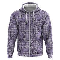 Purple Hawaii Palaka Cowboy Zip Hoodie Hawaiian Paniolo Festival Spirit LT19 Zip Hoodie Purple - Polynesian Pride