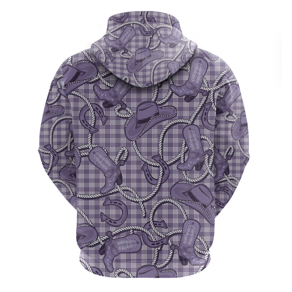 Purple Hawaii Palaka Cowboy Zip Hoodie Hawaiian Paniolo Festival Spirit LT19 - Polynesian Pride