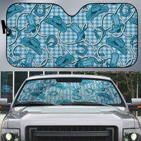 Blue Hawaii Palaka Cowboy Auto Sun Shade Hawaiian Paniolo Festival Spirit LT19 Blue - Polynesian Pride