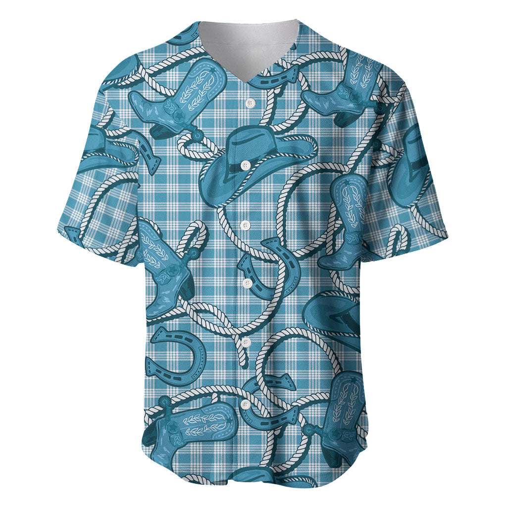 Blue Hawaii Palaka Cowboy Baseball Jersey Hawaiian Paniolo Festival Spirit LT19 Blue - Polynesian Pride