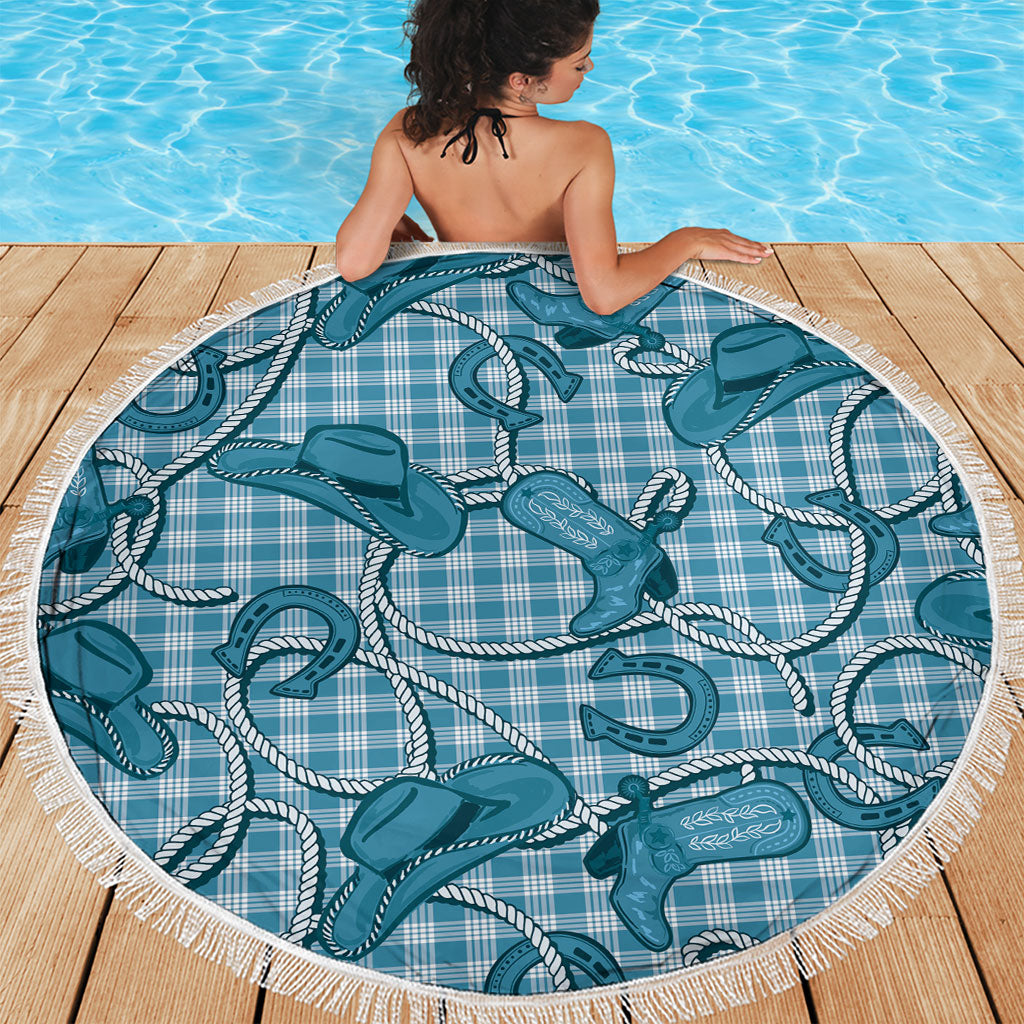 Blue Hawaii Palaka Cowboy Beach Blanket Hawaiian Paniolo Festival Spirit LT19 - Polynesian Pride