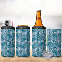 Blue Hawaii Palaka Cowboy 4 in 1 Can Cooler Tumbler Hawaiian Paniolo Festival Spirit LT19 - Polynesian Pride