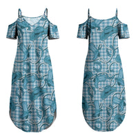 Blue Hawaii Palaka Cowboy Couples Matching Summer Maxi Dress and Hawaiian Shirt Hawaiian Paniolo Festival Spirit LT19 - Polynesian Pride