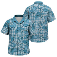Blue Hawaii Palaka Cowboy Family Matching Off The Shoulder Long Sleeve Dress and Hawaiian Shirt Hawaiian Paniolo Festival Spirit LT19 Son's Shirt Blue - Polynesian Pride