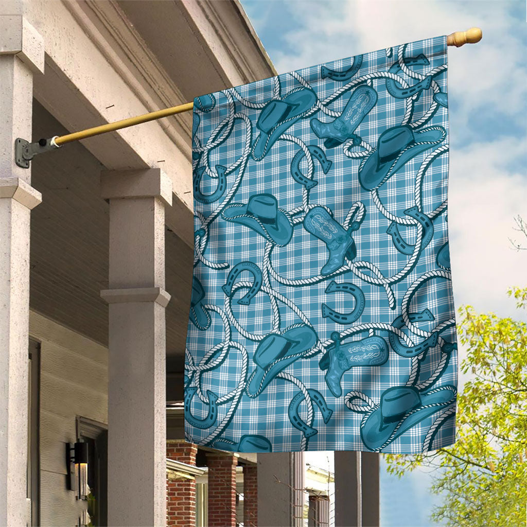 Blue Hawaii Palaka Cowboy Garden Flag Hawaiian Paniolo Festival Spirit LT19 House Flag Blue - Polynesian Pride