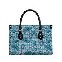 Blue Hawaii Palaka Cowboy Leather Bag Hawaiian Paniolo Festival Spirit LT19 - Polynesian Pride