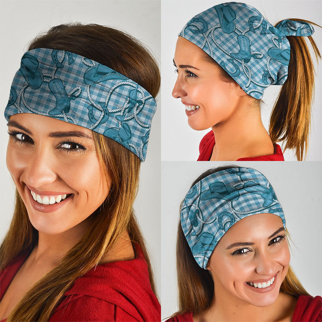Blue Hawaii Palaka Cowboy Neck Gaiter Hawaiian Paniolo Festival Spirit LT19 - Polynesian Pride