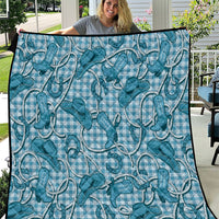 Blue Hawaii Palaka Cowboy Quilt Hawaiian Paniolo Festival Spirit LT19 Blue - Polynesian Pride