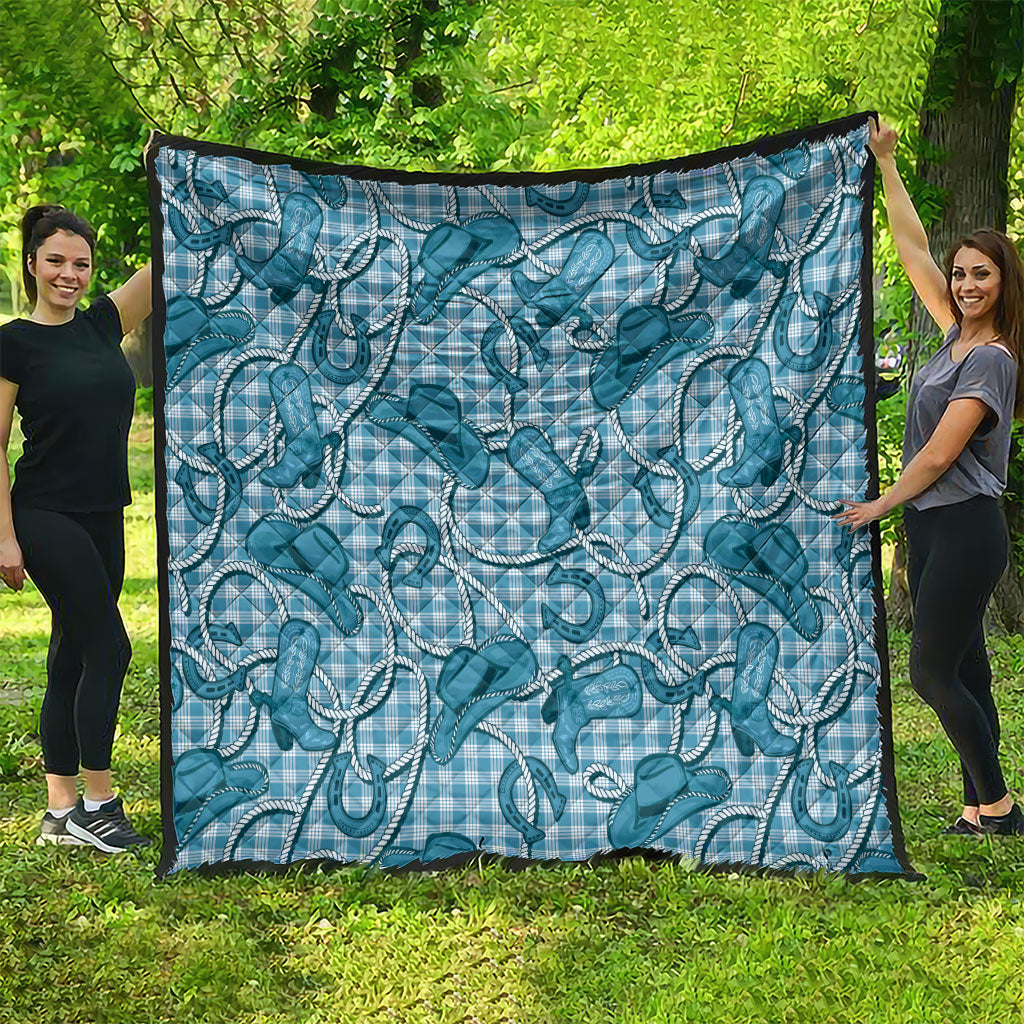 Blue Hawaii Palaka Cowboy Quilt Hawaiian Paniolo Festival Spirit LT19 - Polynesian Pride