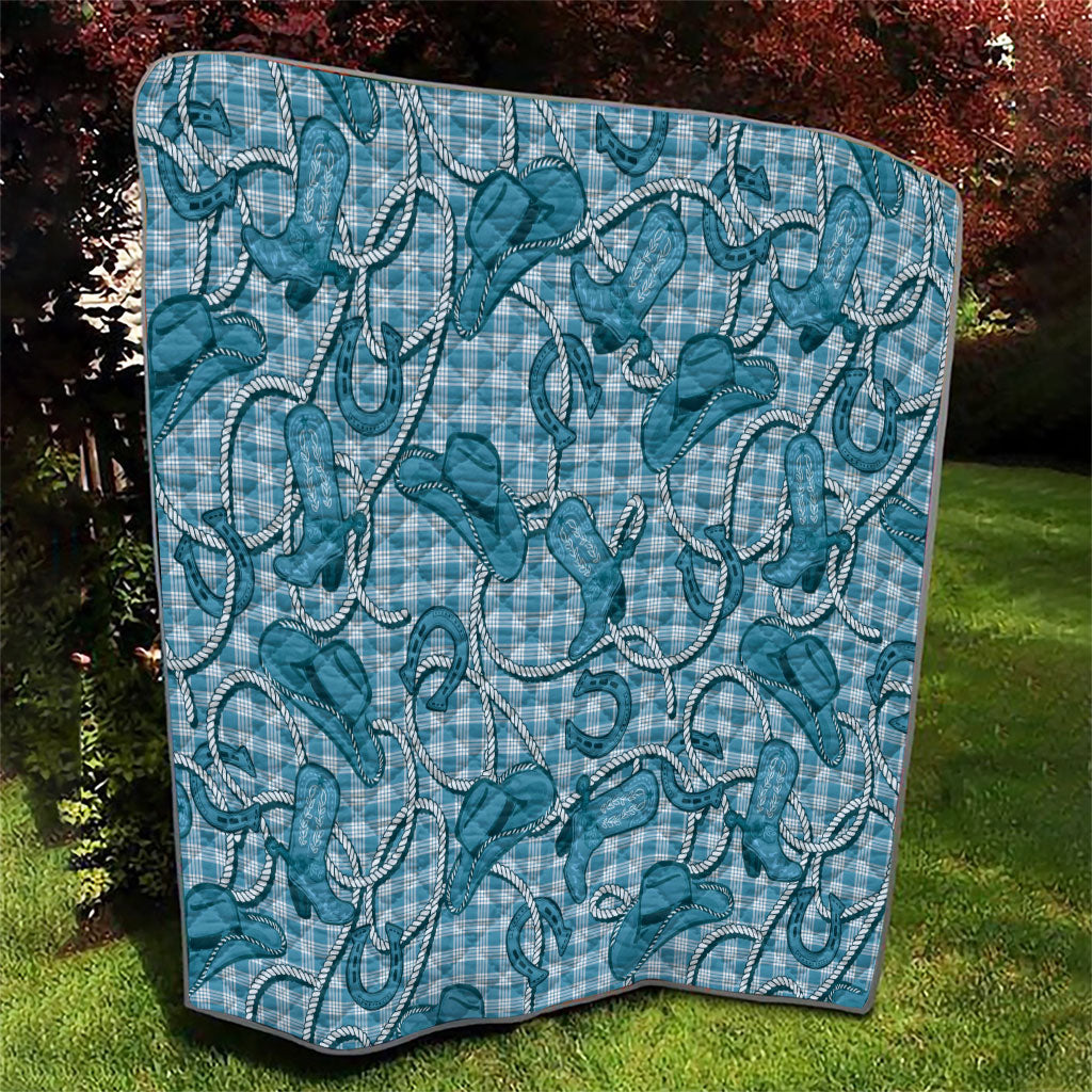 Blue Hawaii Palaka Cowboy Quilt Hawaiian Paniolo Festival Spirit LT19 - Polynesian Pride
