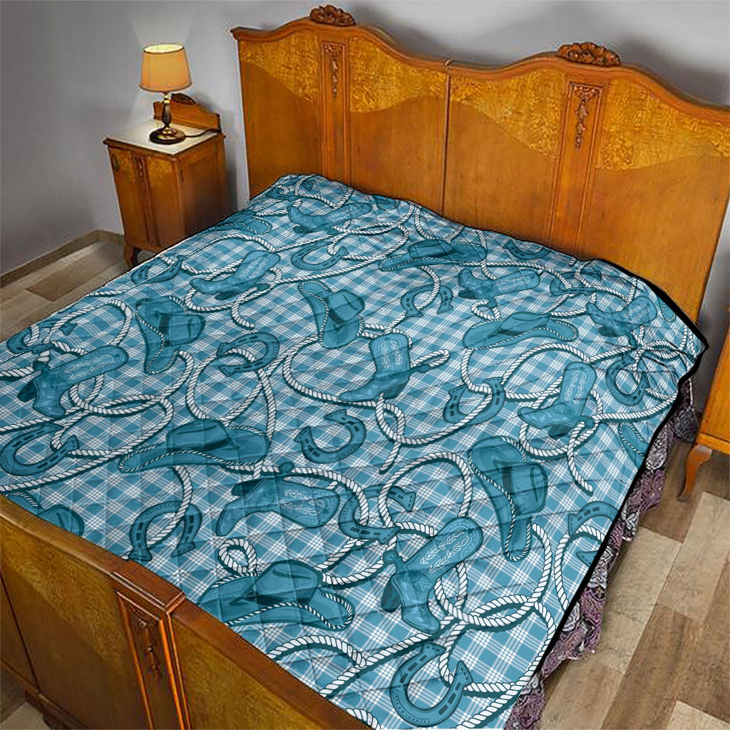 Blue Hawaii Palaka Cowboy Quilt Hawaiian Paniolo Festival Spirit LT19 - Polynesian Pride