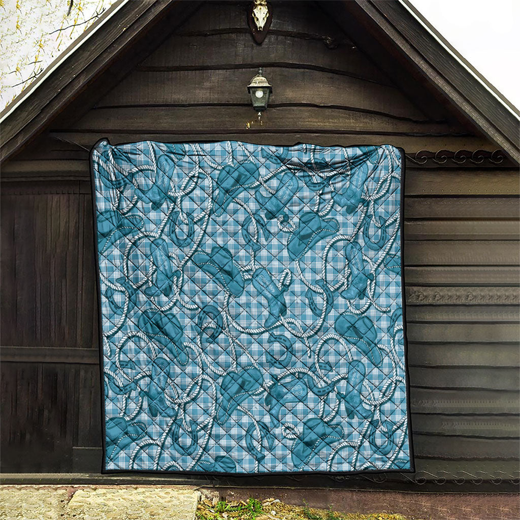 Blue Hawaii Palaka Cowboy Quilt Hawaiian Paniolo Festival Spirit LT19 - Polynesian Pride