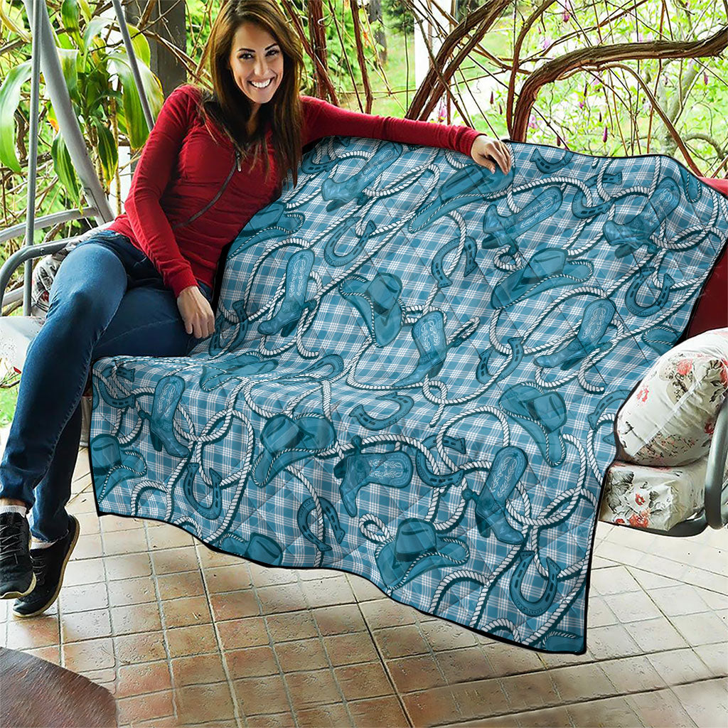 Blue Hawaii Palaka Cowboy Quilt Hawaiian Paniolo Festival Spirit LT19 - Polynesian Pride