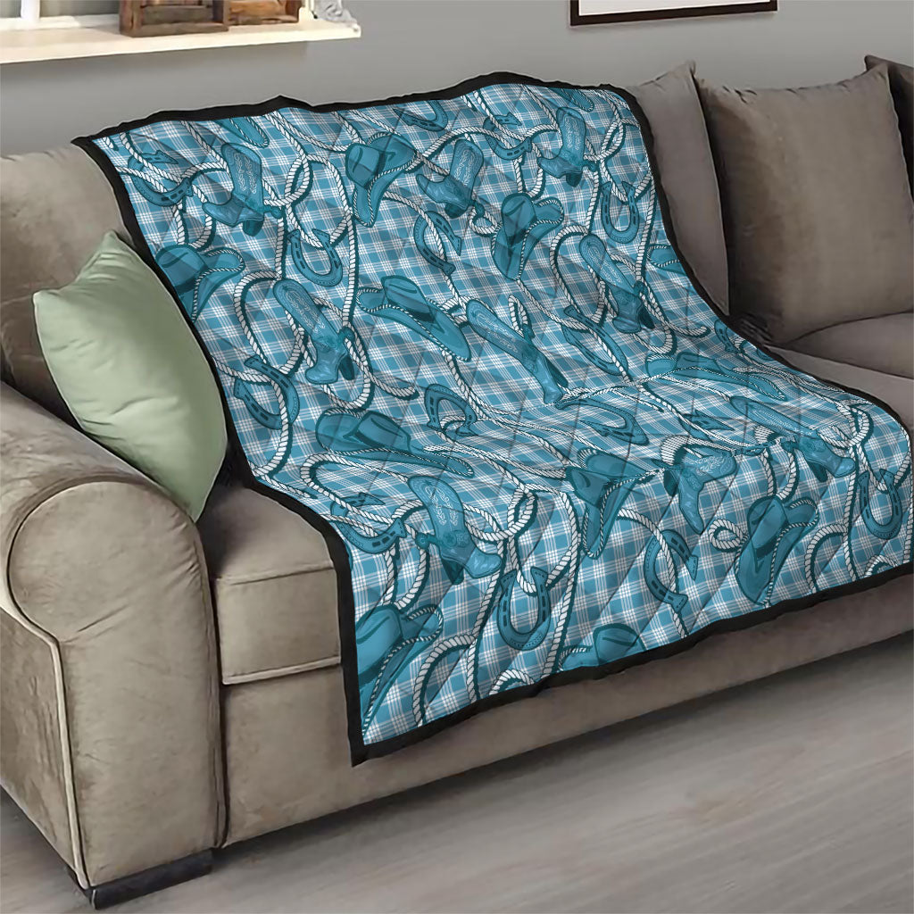 Blue Hawaii Palaka Cowboy Quilt Hawaiian Paniolo Festival Spirit LT19 - Polynesian Pride