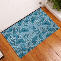 Blue Hawaii Palaka Cowboy Rubber Doormat Hawaiian Paniolo Festival Spirit LT19 - Polynesian Pride