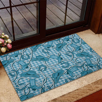 Blue Hawaii Palaka Cowboy Rubber Doormat Hawaiian Paniolo Festival Spirit LT19 - Polynesian Pride