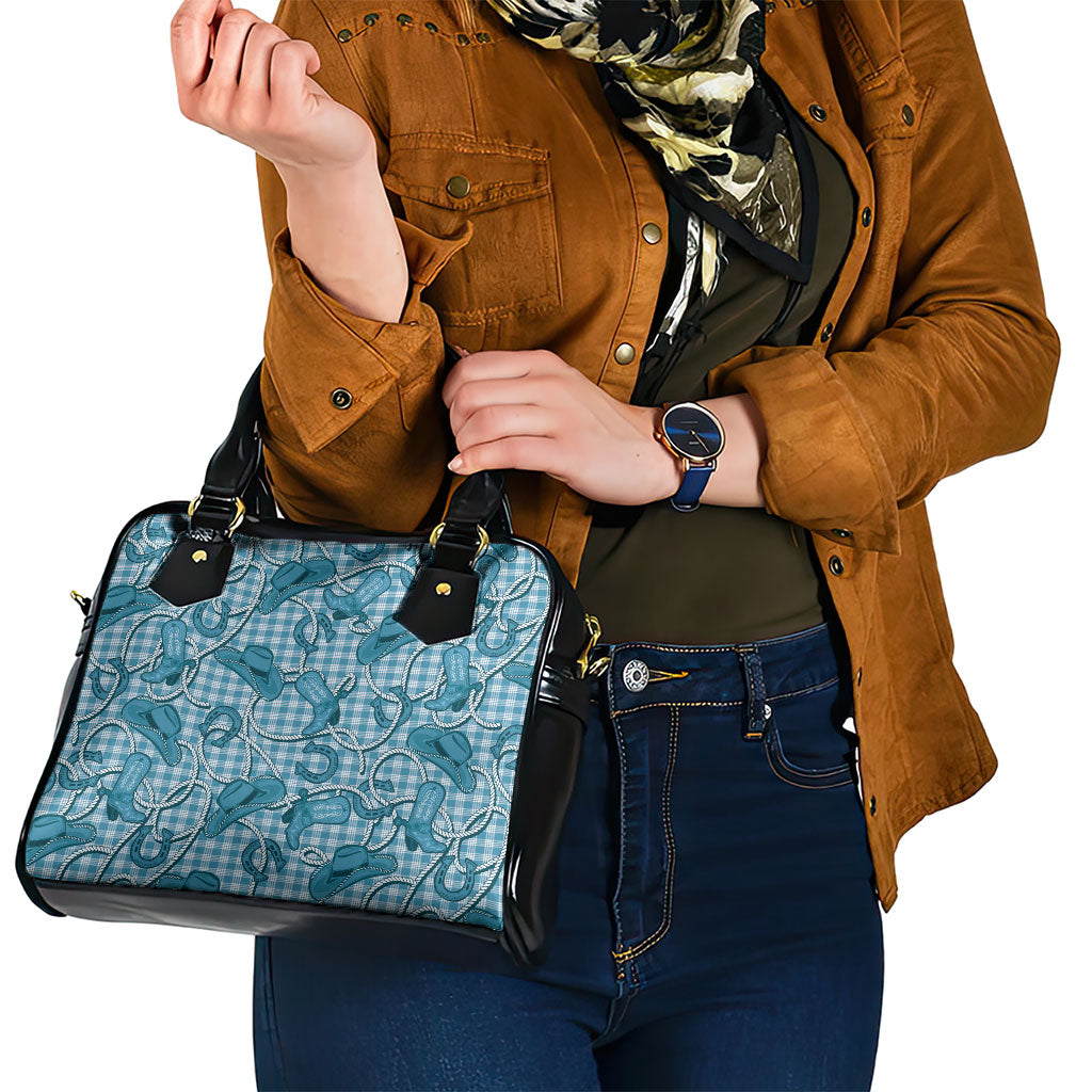 Blue Hawaii Palaka Cowboy Shoulder Handbag Hawaiian Paniolo Festival Spirit LT19 - Polynesian Pride