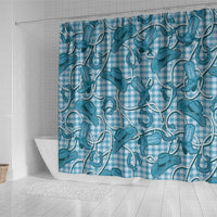 Blue Hawaii Palaka Cowboy Shower Curtain Hawaiian Paniolo Festival Spirit LT19 - Polynesian Pride