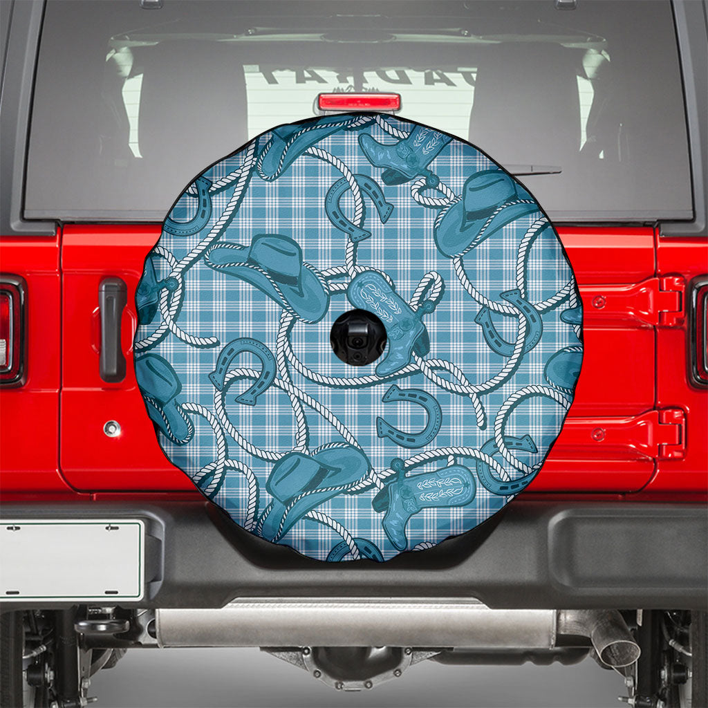 Blue Hawaii Palaka Cowboy Spare Tire Cover Hawaiian Paniolo Festival Spirit LT19 - Polynesian Pride