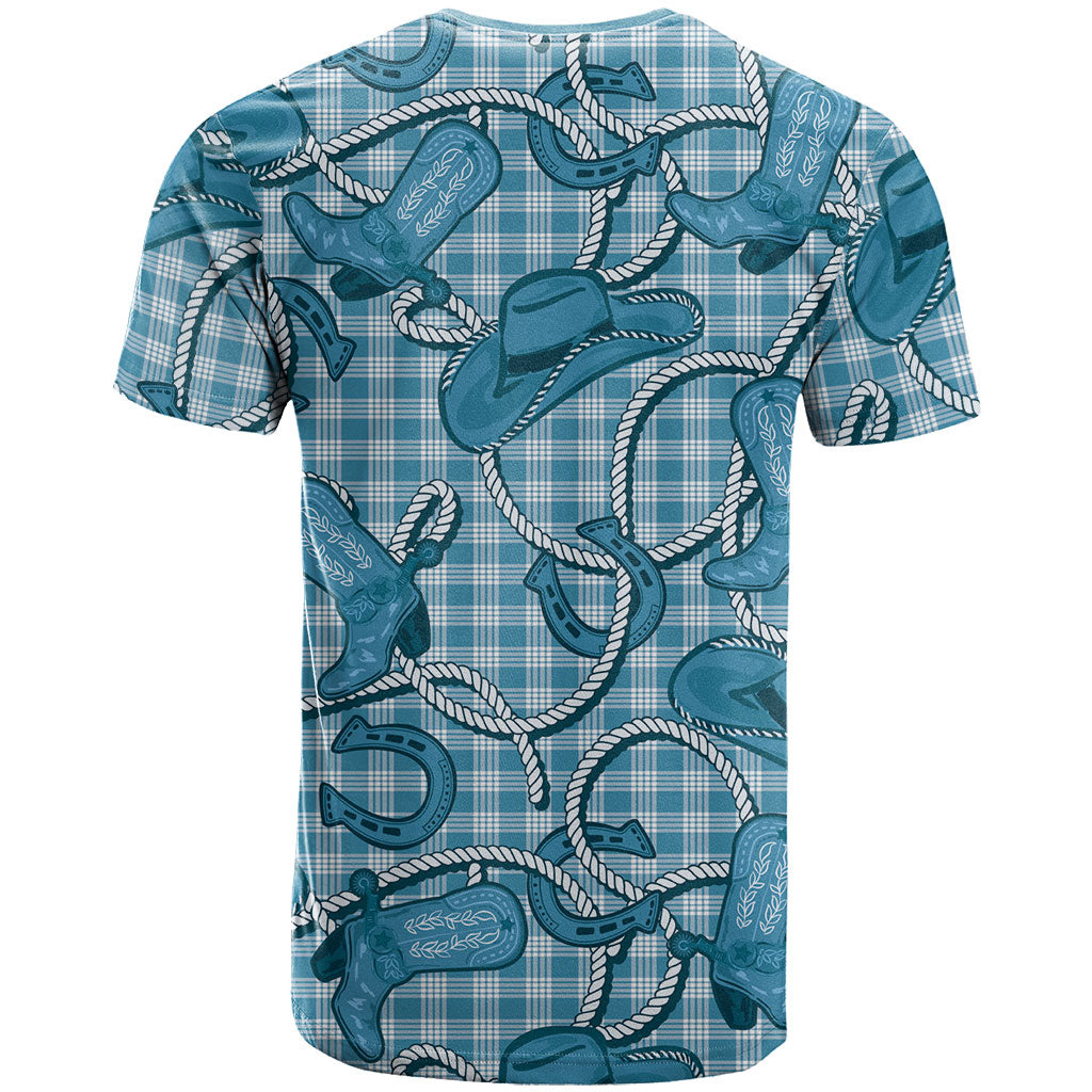 Blue Hawaii Palaka Cowboy T Shirt Hawaiian Paniolo Festival Spirit LT19 - Polynesian Pride