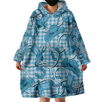 Blue Hawaii Palaka Cowboy Wearable Blanket Hoodie Hawaiian Paniolo Festival Spirit LT19 - Polynesian Pride