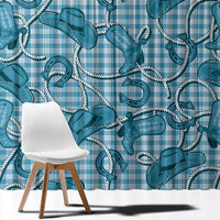 Blue Hawaii Palaka Cowboy Window Curtain Hawaiian Paniolo Festival Spirit LT19 - Polynesian Pride