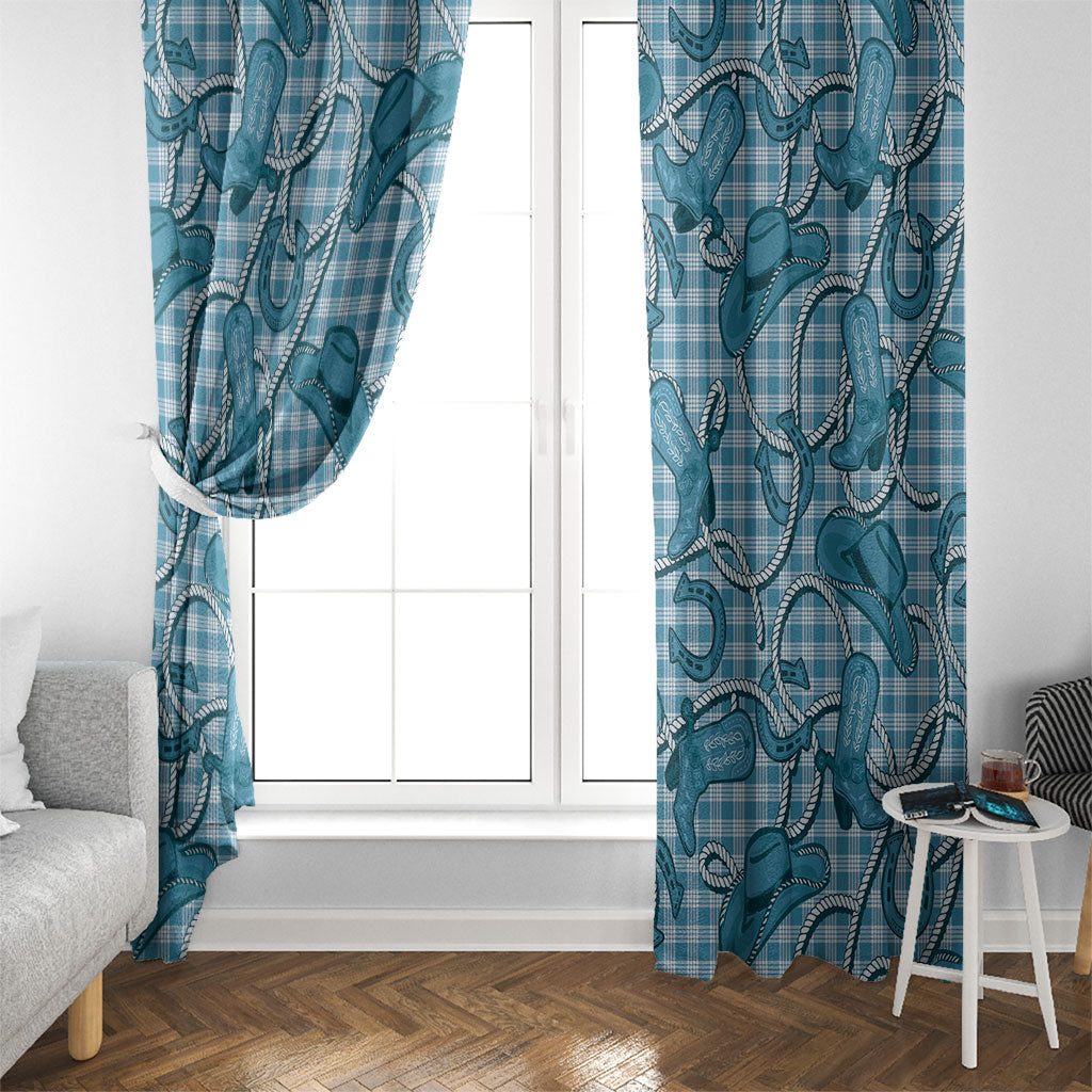 Blue Hawaii Palaka Cowboy Window Curtain Hawaiian Paniolo Festival Spirit LT19 - Polynesian Pride