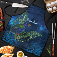 New Zealand Takahe Personalised Apron Silver Fern Galaxy Polynesian Pattern