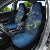 New Zealand Takahe Personalised Car Seat Cover Silver Fern Galaxy Polynesian Pattern