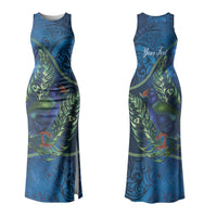 New Zealand Takahe Personalised Couples Matching Tank Maxi Dress and Long Sleeve Button Shirt Silver Fern Galaxy Polynesian Pattern LT22 - Polynesian Pride
