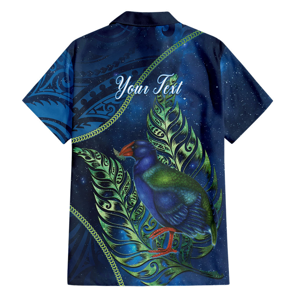 New Zealand Takahe Personalised Family Matching Puletasi and Hawaiian Shirt Silver Fern Galaxy Polynesian Pattern