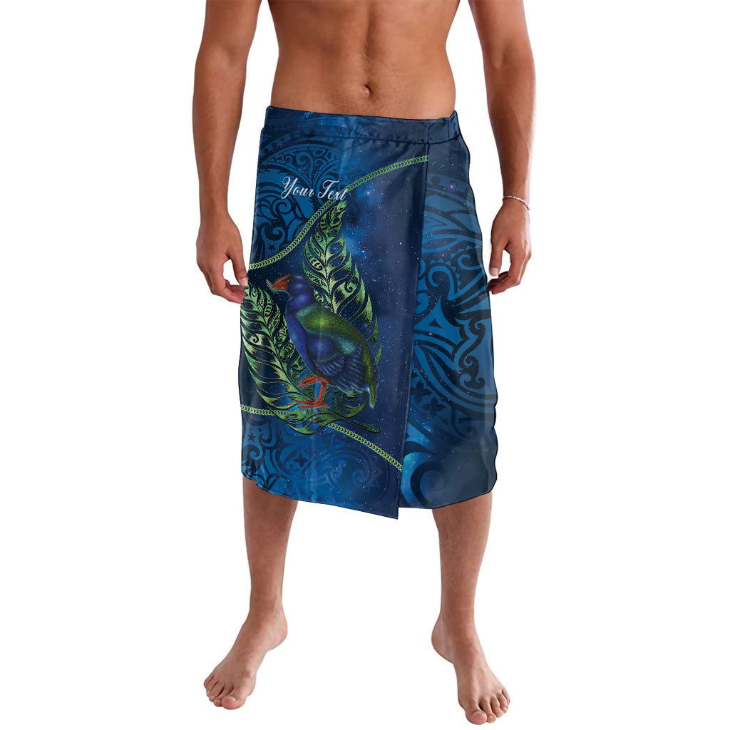 New Zealand Takahe Personalised Lavalava Silver Fern Galaxy Polynesian Pattern