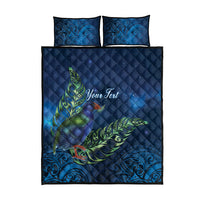 New Zealand Takahe Personalised Quilt Bed Set Silver Fern Galaxy Polynesian Pattern