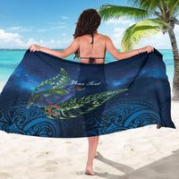 New Zealand Takahe Personalised Sarong Silver Fern Galaxy Polynesian Pattern