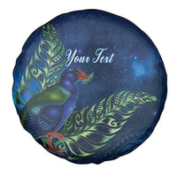 New Zealand Takahe Personalised Spare Tire Cover Silver Fern Galaxy Polynesian Pattern
