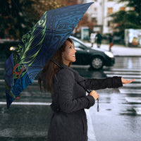 New Zealand Takahe Personalised Umbrella Silver Fern Galaxy Polynesian Pattern